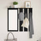 vidaXL Wall-Mounted Coat Rack with Shelf Wall-mounted with Mirror Black oak 84 x 10 x 80 cm