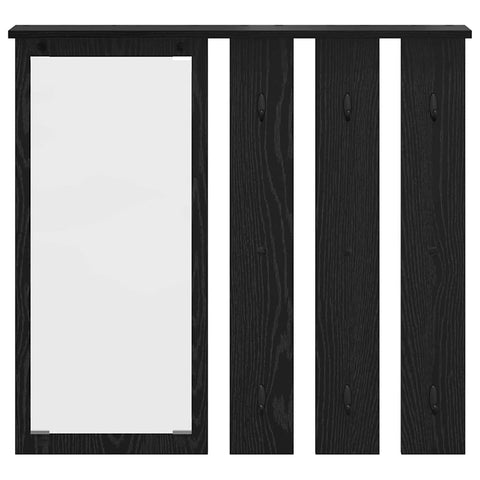 vidaXL Wall-Mounted Coat Rack with Shelf Wall-mounted with Mirror Black oak 84 x 10 x 80 cm