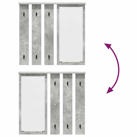 vidaXL Wall-Mounted Coat Rack with Shelf Concrete grey 84 x 10 x 80 cm