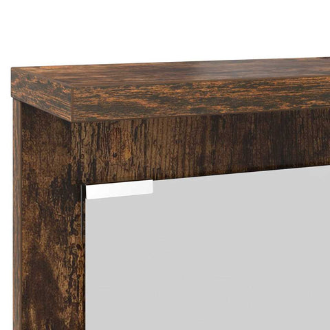 vidaXL Wall-Mounted Coat Rack with Shelf Wall-mounted with Mirror Smoked oak 84 x 10 x 80 cm