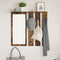 vidaXL Wall-Mounted Coat Rack with Shelf Wall-mounted with Mirror Smoked oak 84 x 10 x 80 cm