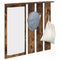 vidaXL Wall-Mounted Coat Rack with Shelf Wall-mounted with Mirror Smoked oak 84 x 10 x 80 cm