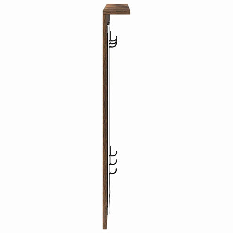 vidaXL Wall-Mounted Coat Rack with Shelf Wall-mounted with Mirror Smoked oak 84 x 10 x 80 cm