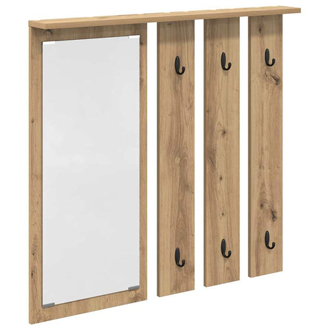 vidaXL Wall-Mounted Coat Rack with Shelf Wall-mounted with Mirror Artisan oak 84 x 10 x 80 cm