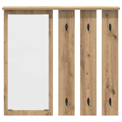 vidaXL Wall-Mounted Coat Rack with Shelf Wall-mounted with Mirror Artisan oak 84 x 10 x 80 cm