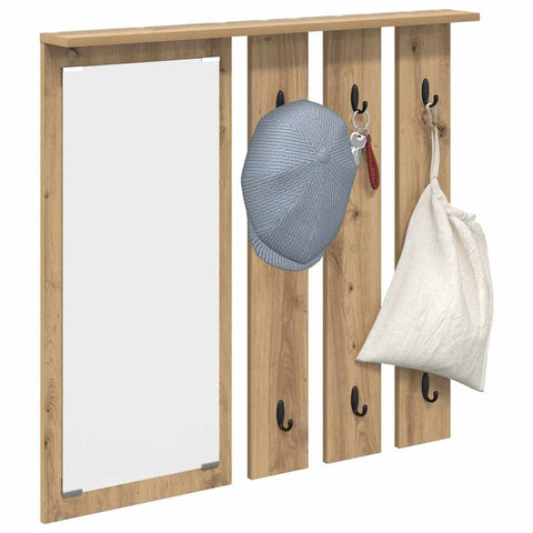 vidaXL Wall-Mounted Coat Rack with Shelf Wall-mounted with Mirror Artisan oak 84 x 10 x 80 cm