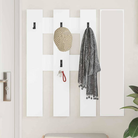vidaXL Wall-Mounted Coat Rack Wall-mounted with Storage White Engineered wood