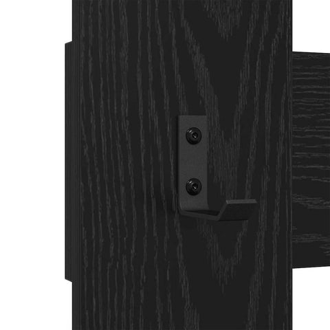 vidaXL Wall-Mounted Coat Rack Wall-mounted with Storage Black oak Engineered wood