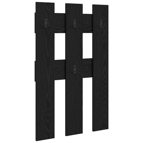 vidaXL Wall-Mounted Coat Rack Wall-mounted with Storage Black oak Engineered wood