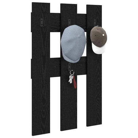vidaXL Wall-Mounted Coat Rack Wall-mounted with Storage Black oak Engineered wood