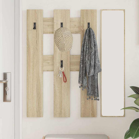 vidaXL Wall-Mounted Coat Rack Wall-mounted with Storage Sonoma oak Engineered wood