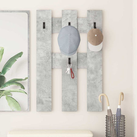 vidaXL Wall-Mounted Coat Rack Concrete grey Engineered wood