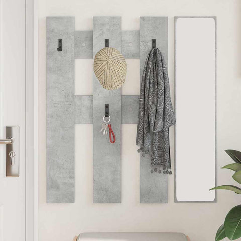 vidaXL Wall-Mounted Coat Rack Concrete grey Engineered wood