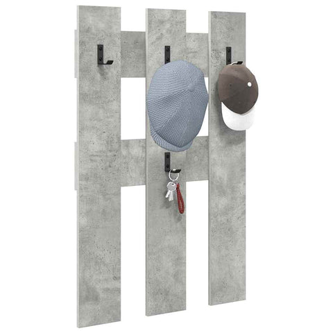 vidaXL Wall-Mounted Coat Rack Concrete grey Engineered wood