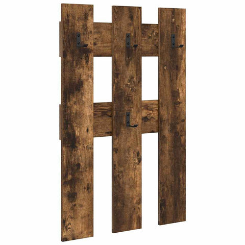 vidaXL Wall-Mounted Coat Rack Wall-mounted with Storage Smoked oak Engineered wood