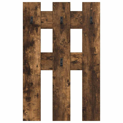 vidaXL Wall-Mounted Coat Rack Wall-mounted with Storage Smoked oak Engineered wood