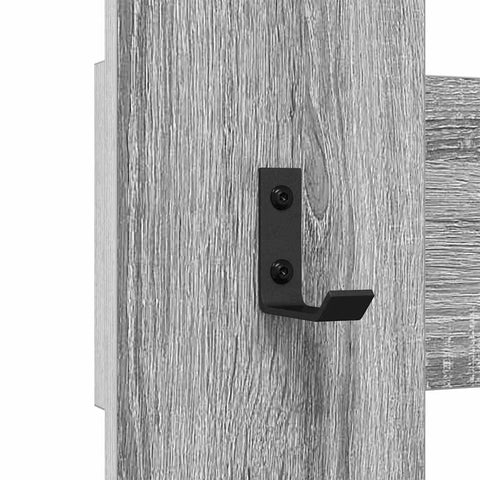 vidaXL Wall-Mounted Coat Rack Wall-mounted with Storage Grey sonoma Engineered wood
