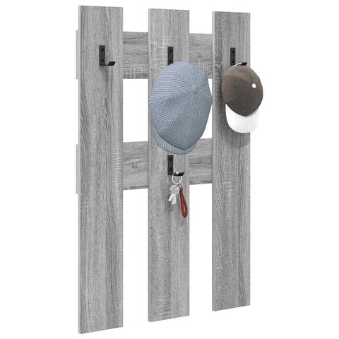 vidaXL Wall-Mounted Coat Rack Wall-mounted with Storage Grey sonoma Engineered wood