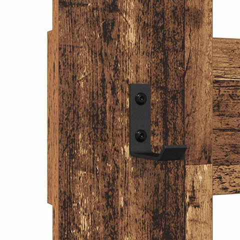 vidaXL Wall-Mounted Coat Rack Wall-mounted with Storage Old wood Engineered wood
