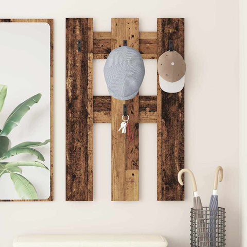 vidaXL Wall-Mounted Coat Rack Wall-mounted with Storage Old wood Engineered wood