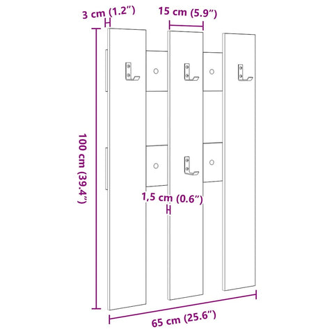vidaXL Wall-Mounted Coat Rack Wall-mounted with Storage Old wood Engineered wood