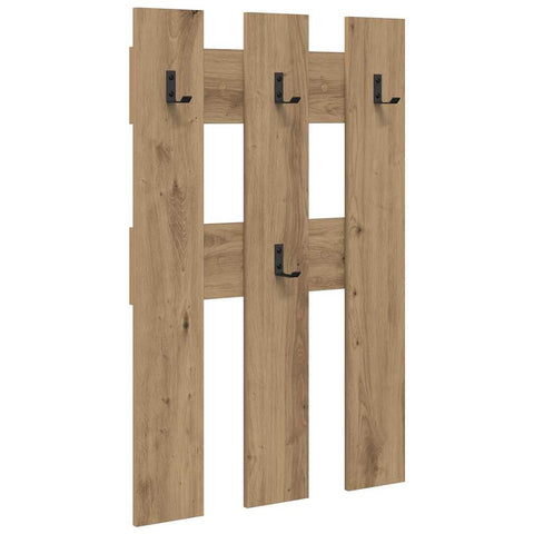 vidaXL Wall-Mounted Coat Rack Wall-mounted with Storage Artisan oak Engineered wood