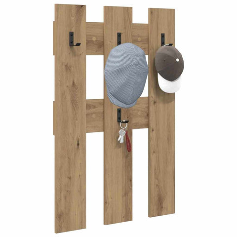 vidaXL Wall-Mounted Coat Rack Wall-mounted with Storage Artisan oak Engineered wood