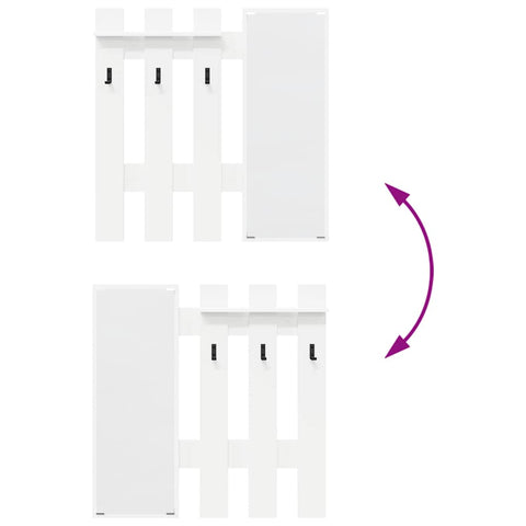 vidaXL Wall-Mounted Coat Rack White 100 x 10 x 100 cm Engineered wood