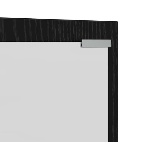 vidaXL Wall-Mounted Coat Rack Wall-mounted with Storage with Mirror Black oak 100 x 10 x 100 cm
