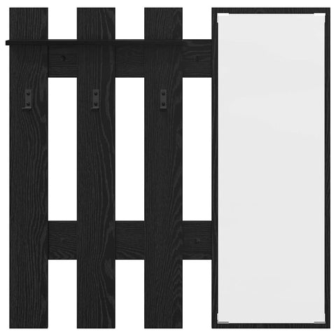 vidaXL Wall-Mounted Coat Rack Wall-mounted with Storage with Mirror Black oak 100 x 10 x 100 cm