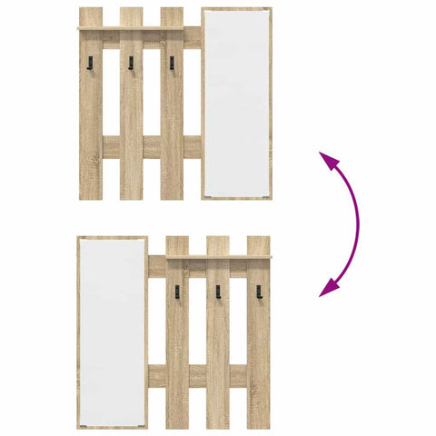 vidaXL Wall-Mounted Coat Rack Sonoma oak 100 x 10 x 100 cm