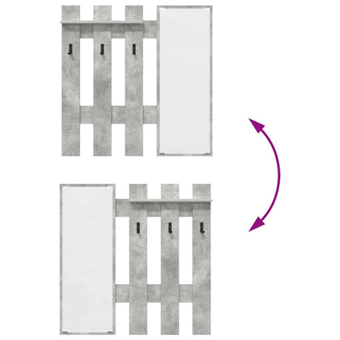 vidaXL Wall-Mounted Coat Rack Concrete grey 100 x 10 x 100 cm