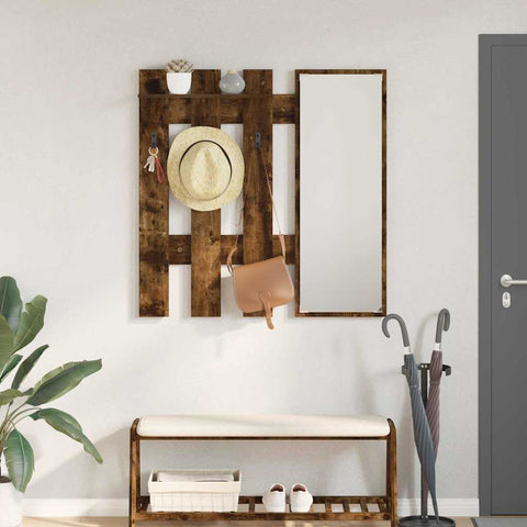 vidaXL Wall-Mounted Coat Rack Smoked oak 100 x 10 x 100 cm