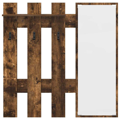vidaXL Wall-Mounted Coat Rack Smoked oak 100 x 10 x 100 cm