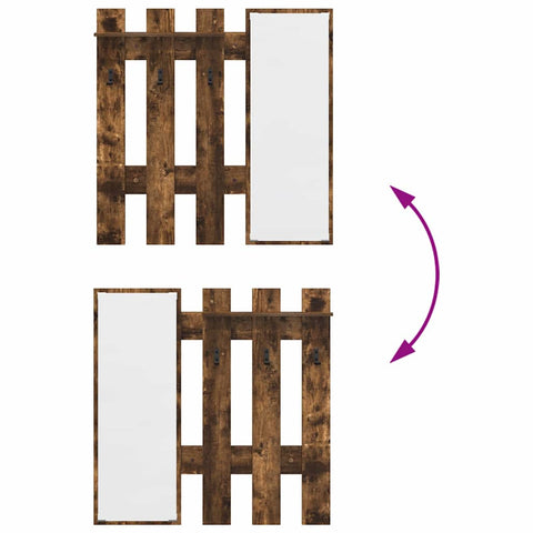 vidaXL Wall-Mounted Coat Rack Smoked oak 100 x 10 x 100 cm