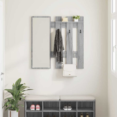 vidaXL Wall-Mounted Coat Rack Grey sonoma 100 x 10 x 100 cm