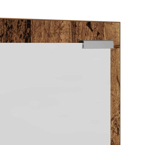 vidaXL Wall-Mounted Coat Rack Wall-mounted with Storage with Mirror Old wood 100 x 10 x 100 cm