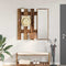 vidaXL Wall-Mounted Coat Rack Wall-mounted with Storage with Mirror Old wood 100 x 10 x 100 cm