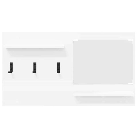 vidaXL Wall-Mounted Coat Rack with Shelf Wall-mounted with Storage with Mirror White Engineered wood