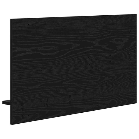 vidaXL Wall-Mounted Coat Rack with Shelf Wall-mounted with Storage with Mirror Black oak Engineered wood