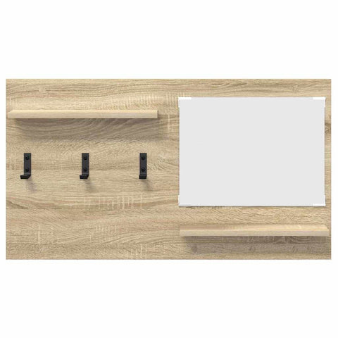 vidaXL Wall-Mounted Coat Rack with Shelf Wall-mounted with Storage with Mirror Sonoma oak Engineered wood