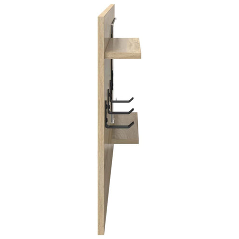 vidaXL Wall-Mounted Coat Rack with Shelf Wall-mounted with Storage with Mirror Sonoma oak Engineered wood