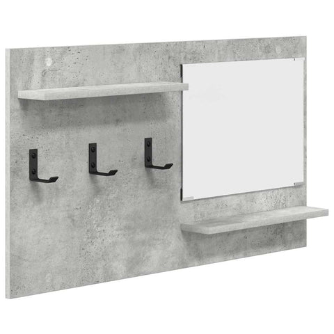vidaXL Wall-Mounted Coat Rack with Shelf Concrete grey Engineered wood
