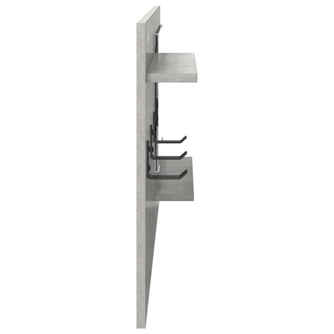 vidaXL Wall-Mounted Coat Rack with Shelf Concrete grey Engineered wood