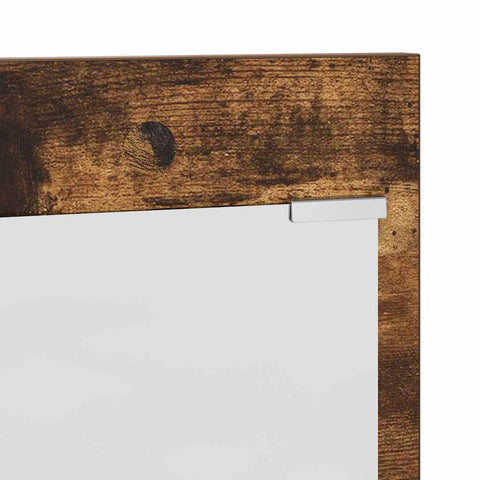 vidaXL Wall-Mounted Coat Rack with Shelf Wall-mounted with Storage with Mirror Smoked oak Engineered wood
