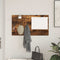 vidaXL Wall-Mounted Coat Rack with Shelf Wall-mounted with Storage with Mirror Smoked oak Engineered wood