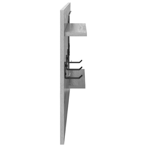 vidaXL Wall-Mounted Coat Rack with Shelf Wall-mounted with Storage with Mirror Grey sonoma Engineered wood