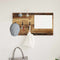 vidaXL Wall-Mounted Coat Rack with Shelf Wall-mounted with Storage with Mirror Old wood Engineered wood