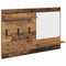 vidaXL Wall-Mounted Coat Rack with Shelf Wall-mounted with Storage with Mirror Old wood Engineered wood