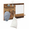 vidaXL Wall-Mounted Coat Rack with Shelf Wall-mounted with Storage with Mirror Old wood Engineered wood